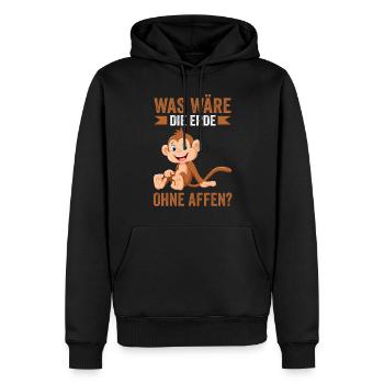 Umweltschutz Affe Affen - Männer Premium Bio Hoodie - Schwarz - Vorne - Nico (187cm)