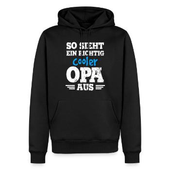 So sieht ein richtig cooler Opa aus - Geschenk Opa - Männer Premium Bio Hoodie - Schwarz - Vorne - Nico (187cm)