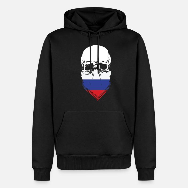 RUSSIE - Sweat à capuche Premium bio Homme - noir