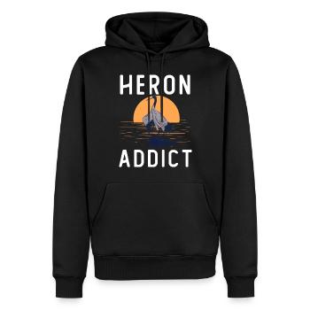 Heron Addict - Männer Premium Bio Hoodie - Schwarz - Vorne - Nico (187cm)