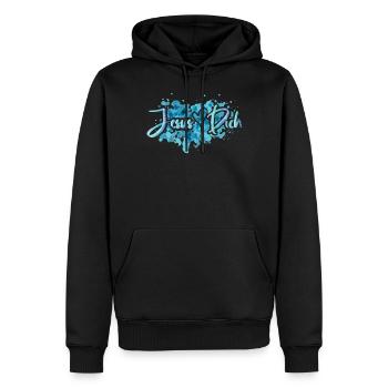Jésus t’aime Dieu Foi Chrétienne - Sweat à capuche Premium bio Homme - noir - Devant - Nico (187cm)