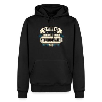 So sieht ein richtig cooler steuerberater aus - Männer Premium Bio Hoodie - Schwarz - Vorne - Nico (187cm)