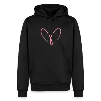 Cadeau Cœur Rose - Sweat à capuche Premium bio Homme - noir - Devant - Nico (187cm)