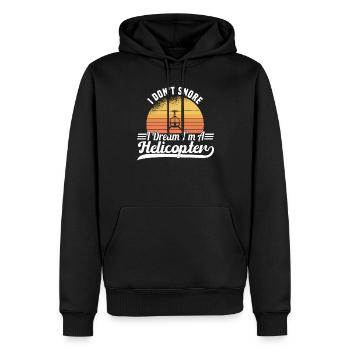 Pilot Hubschrauber Helikopter Spruch Hobbypilot - Männer Premium Bio Hoodie - Schwarz - Vorne - Nico (187cm)