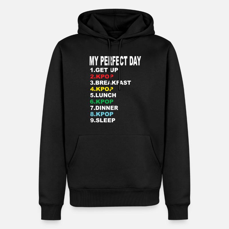 Ma journée parfaite Kpop - Sweat à capuche Premium bio Homme - noir