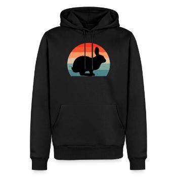 Lapin Lapin Lapin Lapin rétro Design Cadeau - Sweat à capuche Premium bio Homme - noir - Devant - Nico (187cm)