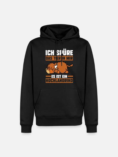 Landwirt Bauer Bauernhof Kuh Rind Hochlandrind - Männer Premium Bio Hoodie - Schwarz