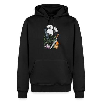 Cuisinier I Épices Cuisine Toque de chef Motif - Sweat à capuche Premium bio Homme - noir - Devant - Nico (187cm)