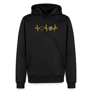 Battement de cœur de football - Sweat à capuche Premium bio Homme - noir - Devant - Nico (187cm)