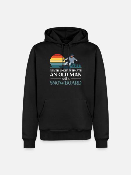 Snowboarding Snowboard Retro Never - Men’s Premium Organic Hoodie - black