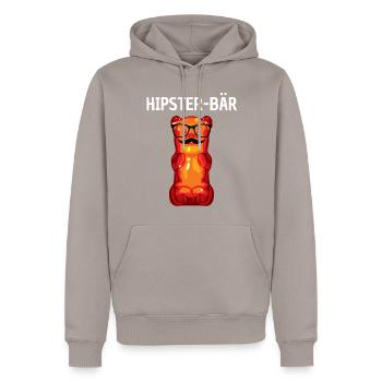 Hipster Gummibärchen Gummibären - Männer Premium Bio Hoodie - Taupe - Vorne - Nico (187cm)