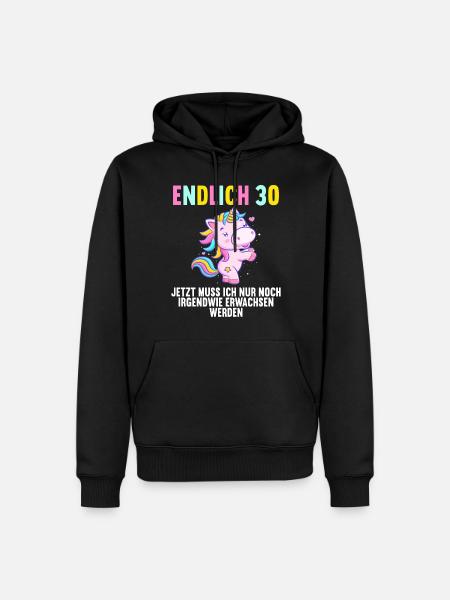 30 Jahre Nur noch erwachsen werden 30. Geburtstag - Männer Premium Bio Hoodie - Schwarz
