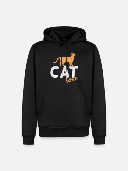 Katzenbesitzer Katzenliebe - Männer Premium Bio Hoodie - Schwarz