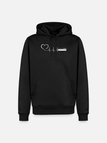 BUS ECG HEARTBEAT - Men’s Premium Organic Hoodie - black