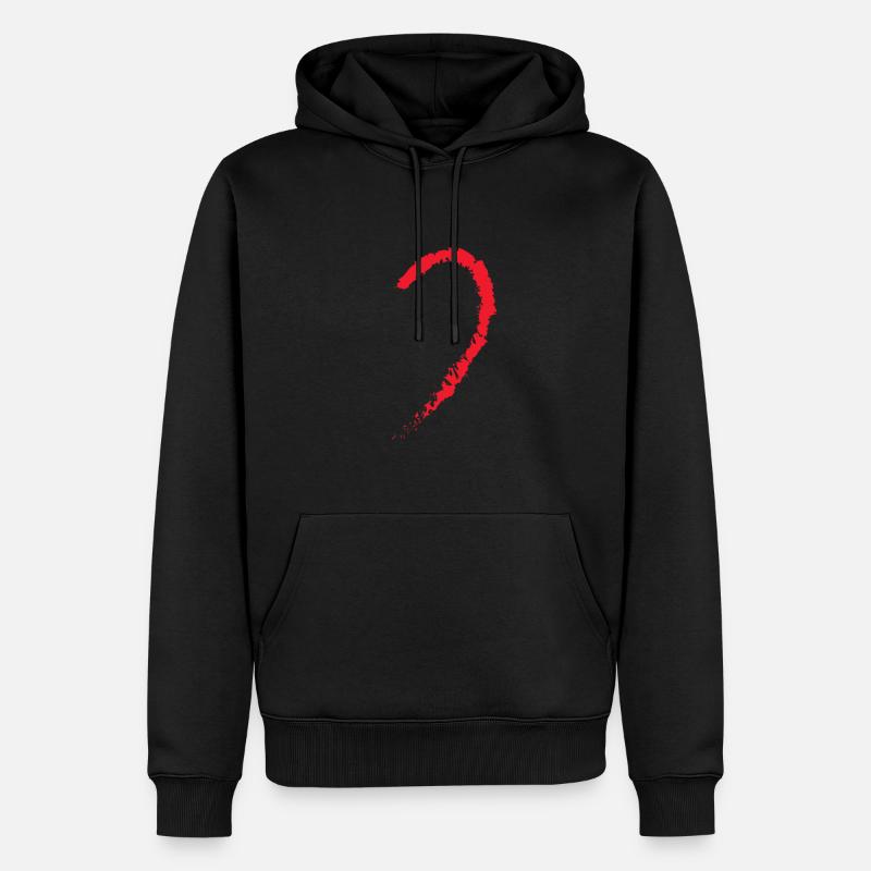 Idée cadeau Red Half Heart - Sweat à capuche Premium bio Homme - noir
