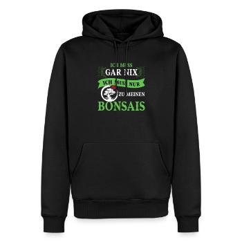 Bonsai Baum Bonsaibaum Japanische Pflanzen - Männer Premium Bio Hoodie - Schwarz - Vorne - Nico (187cm)