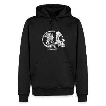Eishockeyspieler und Skull Eishockeyspieler - Männer Premium Bio Hoodie - Schwarz - Vorne - Nico (187cm)