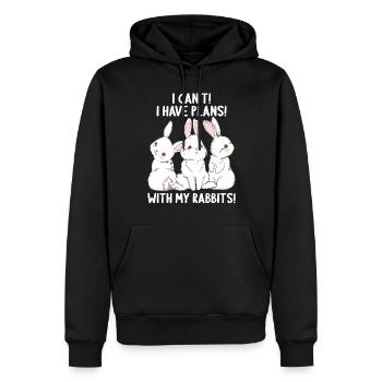 Lapin je ne peux pas avoir de plans avec mes lapins - Sweat à capuche Premium bio Homme - noir - Devant - Nico (187cm)
