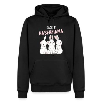 Hase Häschen Kaninchen beste Hasenmama - Männer Premium Bio Hoodie - Schwarz - Vorne - Nico (187cm)