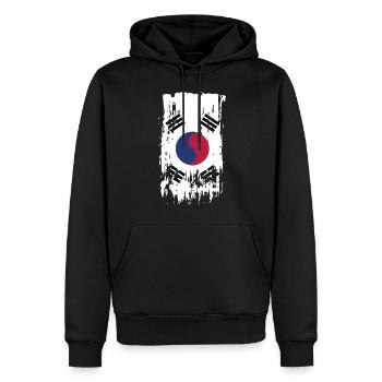 South Korea South Korea South Korea - Männer Premium Bio Hoodie - Schwarz - Vorne - Nico (187cm)