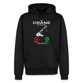 Grue - Sweat à capuche Premium bio Homme - noir - Devant - Nico (187cm)