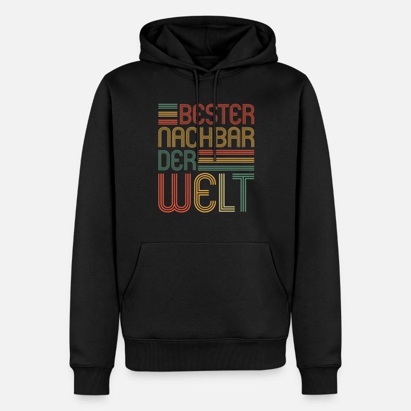 Bester Nachbar der Welt Nachbarn Nachbar - Männer Premium Bio Hoodie - Schwarz