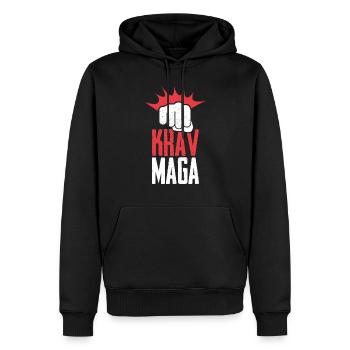 Krav Maga - Sweat à capuche Premium bio Homme - noir - Devant - Nico (187cm)