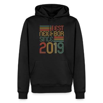 Best neighbor since 2019 Nachbarn Nachbar - Männer Premium Bio Hoodie - Schwarz - Vorne - Nico (187cm)