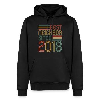 Best neighbor since 2018 Nachbarn Nachbar - Männer Premium Bio Hoodie - Schwarz - Vorne - Nico (187cm)