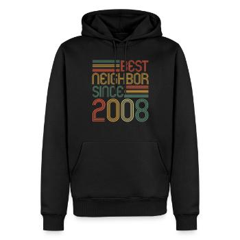 Best neighbor since 2008 Nachbarn Nachbar - Männer Premium Bio Hoodie - Schwarz - Vorne - Nico (187cm)
