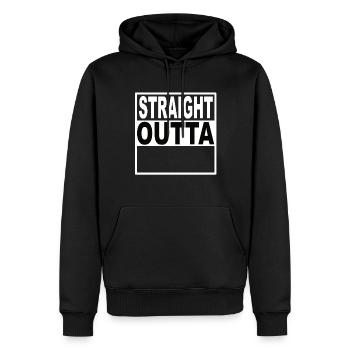 Straigt Outta - Männer Premium Bio Hoodie - Schwarz - Vorne - Nico (187cm)