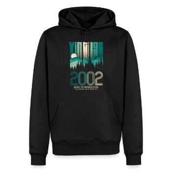 Millésime 2002 20ème anniversaire Vingt ans - Sweat à capuche Premium bio Homme - noir - Devant - Nico (187cm)