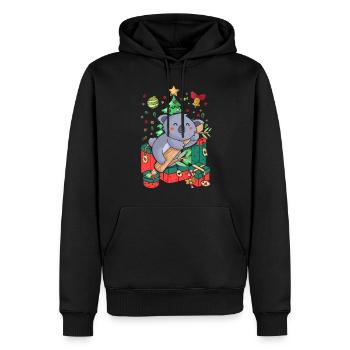 Ugly Christmas Sweater Koala - Männer Premium Bio Hoodie - Schwarz - Vorne - Nico (187cm)