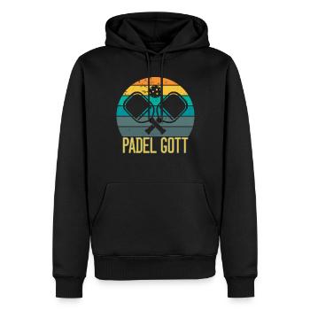 Padel - Padel Gott - Männer Premium Bio Hoodie - Schwarz - Vorne - Nico (187cm)