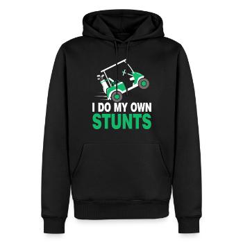 Golfwagen Stunt Golfer Golfspieler - Männer Premium Bio Hoodie - Schwarz - Vorne - Nico (187cm)