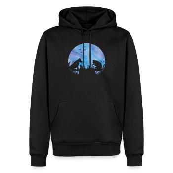 Chess Chess Player Dog Cat Galaxy Stars - Men’s Premium Organic Hoodie - black - Front - Nico (187cm)