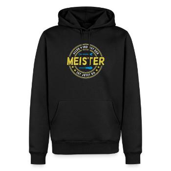 Alles wird gut der Meister ist jetzt da Handwerker - Männer Premium Bio Hoodie - Schwarz - Vorne - Nico (187cm)