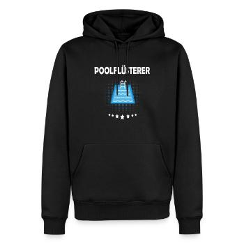 Poolflüsterer - Männer Premium Bio Hoodie - Schwarz - Vorne - Nico (187cm)