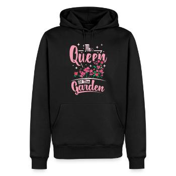 La Reine du jardin - Sweat à capuche Premium bio Homme - noir - Devant - Nico (187cm)