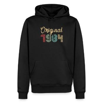 Original 1984 Cadeau d’anniversaire 38 ans rétro - Sweat à capuche Premium bio Homme - noir - Devant - Nico (187cm)