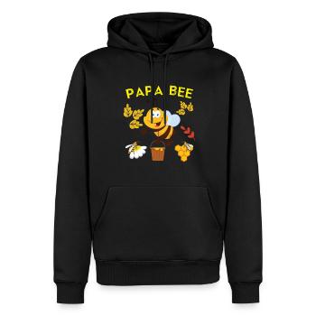 Bees Quote Papa Bee - Men’s Premium Organic Hoodie - black - Front - Nico (187cm)