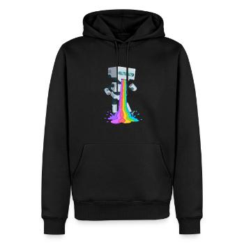 Regenbogen Kotzen shirt für Roboter Fan - Männer Premium Bio Hoodie - Schwarz - Vorne - Nico (187cm)