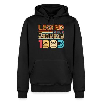 Geboren 1983 Januar Vintage - Männer Premium Bio Hoodie - Schwarz - Vorne - Nico (187cm)