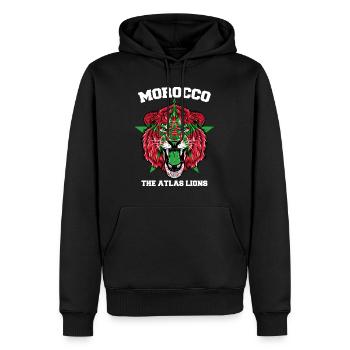 Marokko Löwen Flagge Trikot FußballMannschaft Sport - Männer Premium Bio Hoodie - Schwarz - Vorne - Nico (187cm)