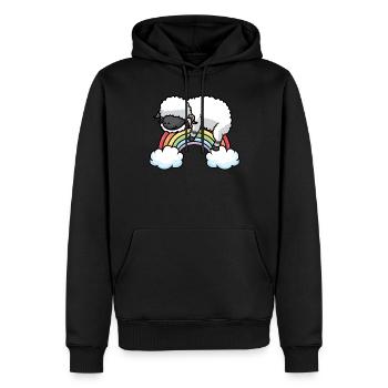 Walliser Schwarznasenschaf Regenbogen Pyjama - Männer Premium Bio Hoodie - Schwarz - Vorne - Nico (187cm)