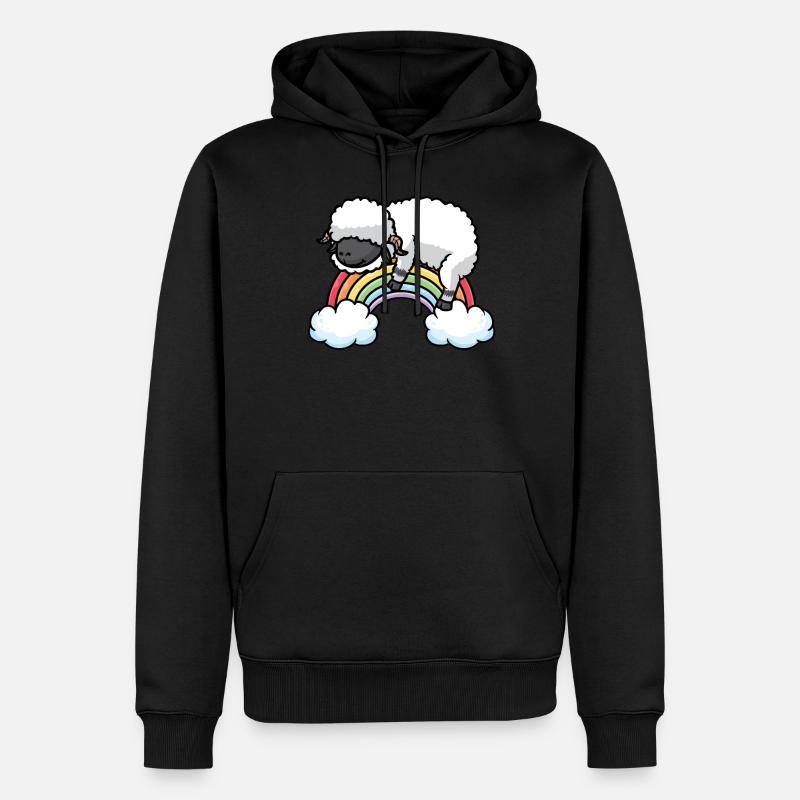 Walliser Schwarznasenschaf Regenbogen Pyjama - Männer Premium Bio Hoodie - Schwarz