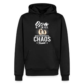 Opa Enkel werdender Opa 2022 - Männer Premium Bio Hoodie - Schwarz - Vorne - Nico (187cm)