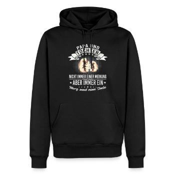 Papa Tochter Herz und Seele - Männer Premium Bio Hoodie - Schwarz - Vorne - Nico (187cm)