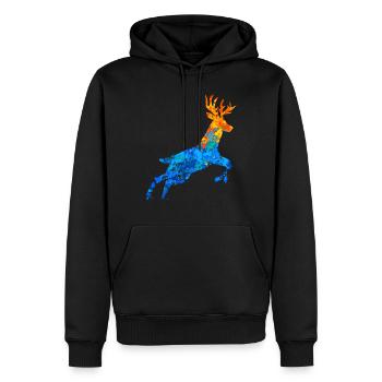 Deer Hunting Deer Cadeau de chasse au cerf - Sweat à capuche Premium bio Homme - noir - Devant - Nico (187cm)