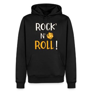 Rock'n'Roll! Humor Rollenspiel Musik d20 - Männer Premium Bio Hoodie - Schwarz - Vorne - Nico (187cm)